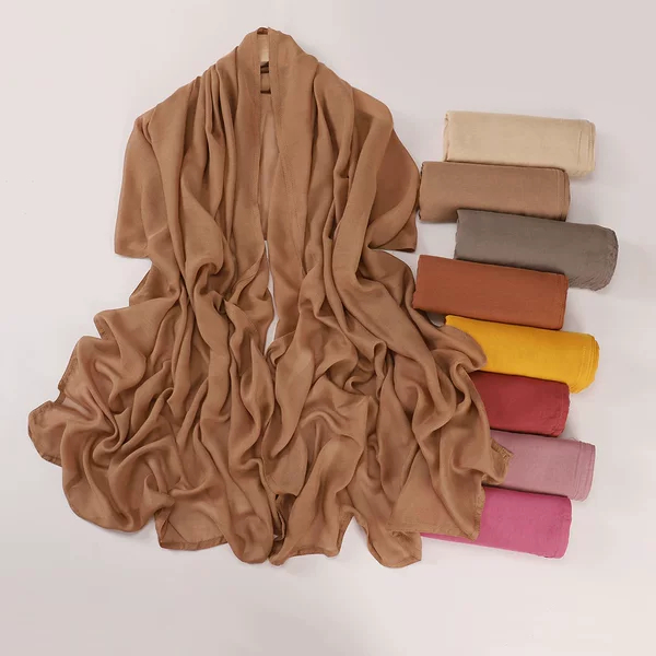 Cross-border high quality soft wide side thin modal monochrome rayon breathable scarf shawl large size 85*180CM