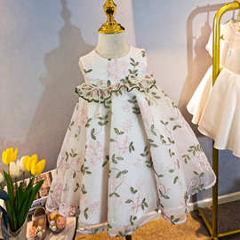 儿童晚礼服日常女童生日周岁公主裙小女孩主持人花童钢琴表演出服