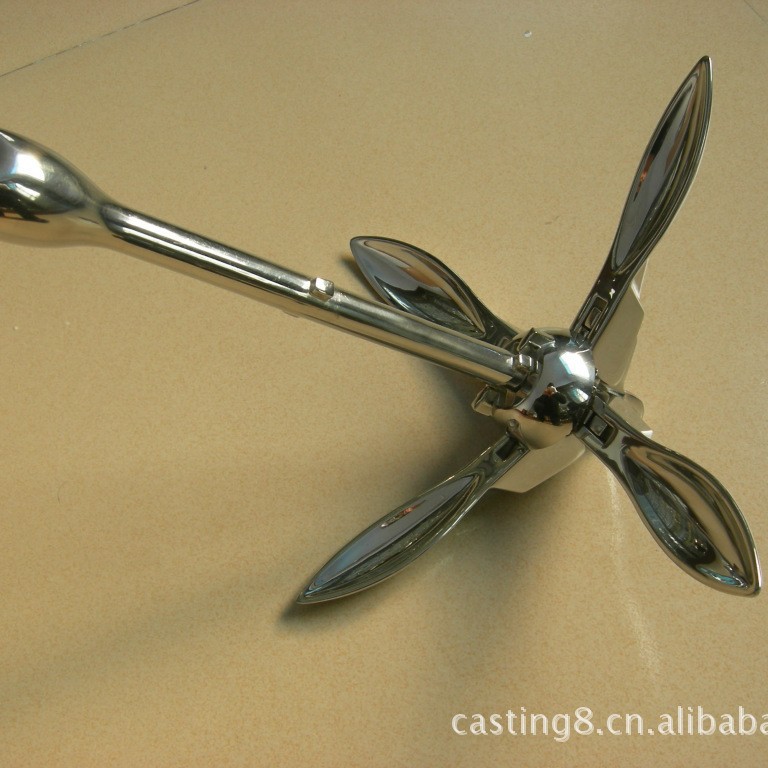 供应不锈钢人工镜抛光的折叠锚/船用锚丹佛斯锚犁型锚游艇配件