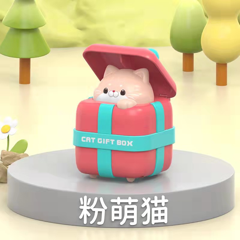 New Gift Cat Press Toy Car Creative Cartoon Car Inertia Return Car Car Kindergarten Floor Stand Wholesale