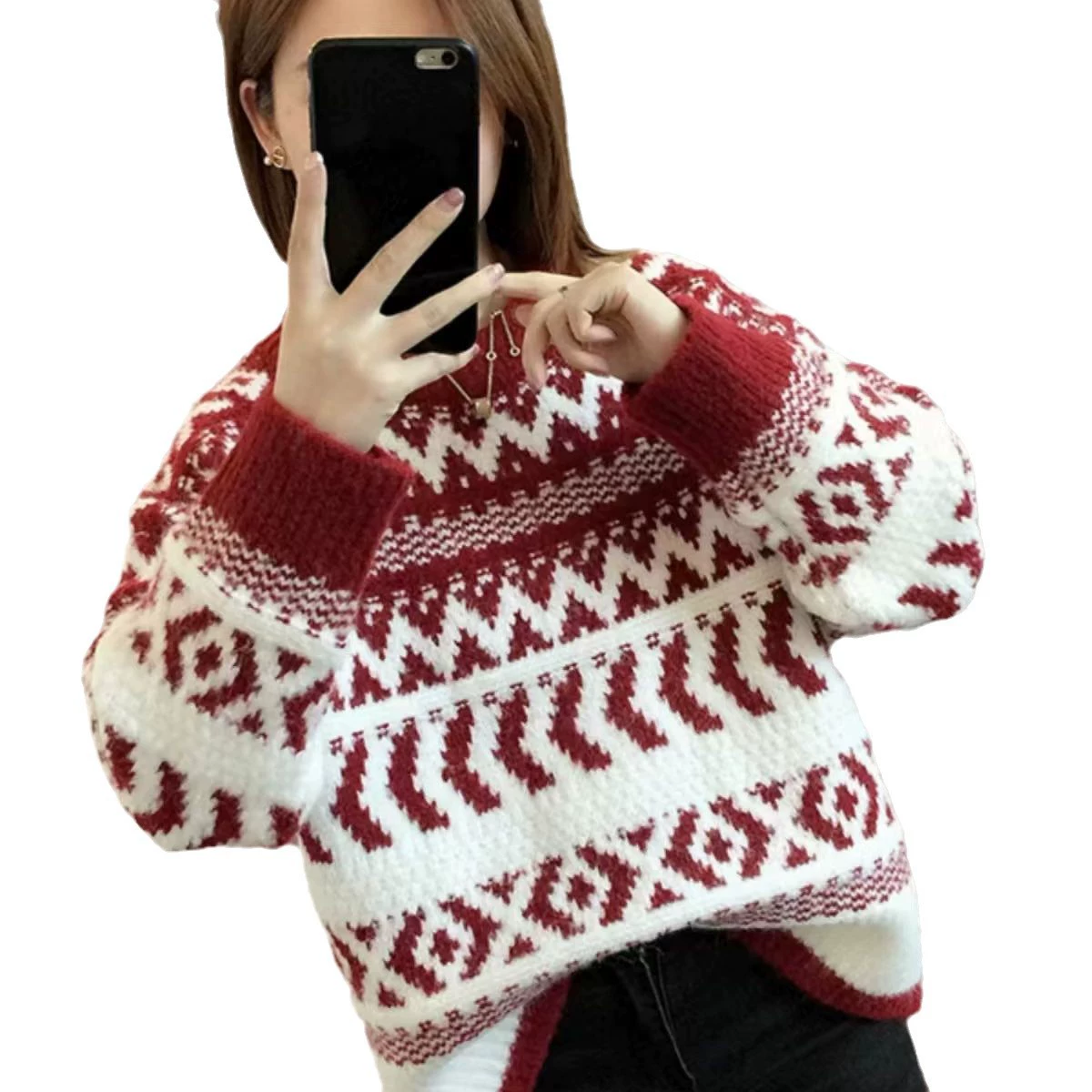 Вязаный свитер oversize для осени, цвет как на фото, единый размер, принцесса
