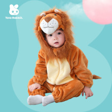 奇乐兔新款秋婴幼儿宝宝卡通造型个性活泼百搭单层连体哈衣总链接