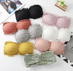 New style one-line wrapped chest lace vest girl student strapless underwear anti-exposure tube top bottoming vest for women