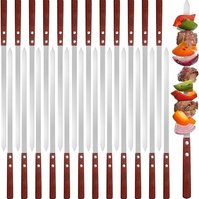 クロスボーダーBBQバーベキューサインステンレスフラット大焼きサイン木柄焼き串商用淄博焼肉仟子skewer|undefined
