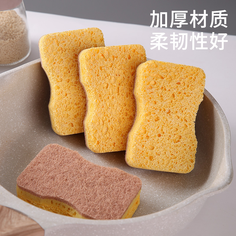 クロスボーダーの木質綿のスポンジは両面の3層の複合の食器洗いのスポンジの百潔の布の台所を拭いて油のスポンジの塊に行きます。|undefined