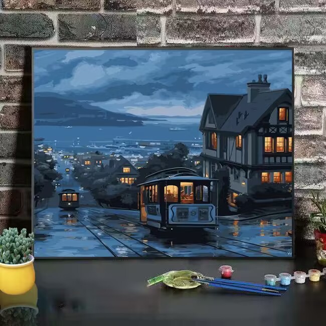 Caqui pintura simple pintura decorativa pintura china todo va bien bricolaje pintura al óleo digital pintado a mano pintura al óleo de relleno estilo chino