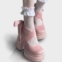 婚纱法式2024年春季新款小个子一字玛丽珍鞋好搭松糕单鞋皮鞋