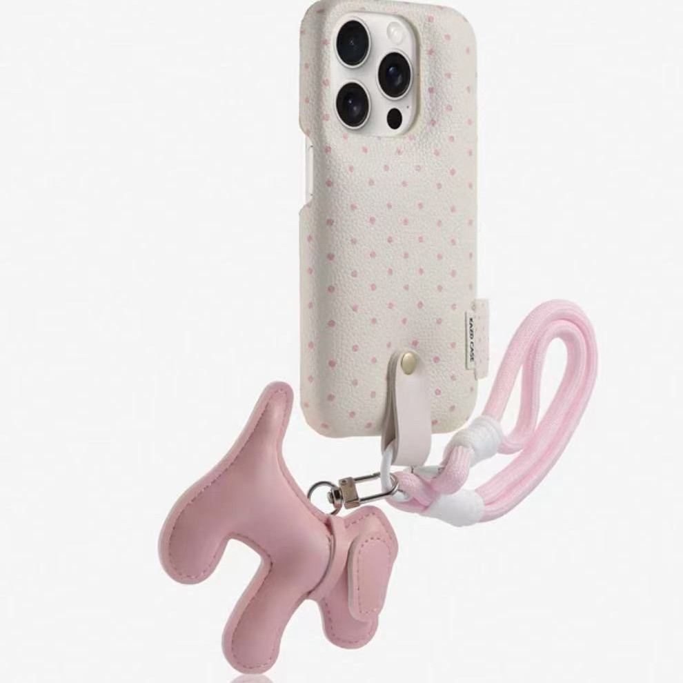 Ins viento color sólido bolsa de tambor lunares para iphone14/15 cordón para cachorros 13 Apple 16ProMax para hombres y mujeres 16