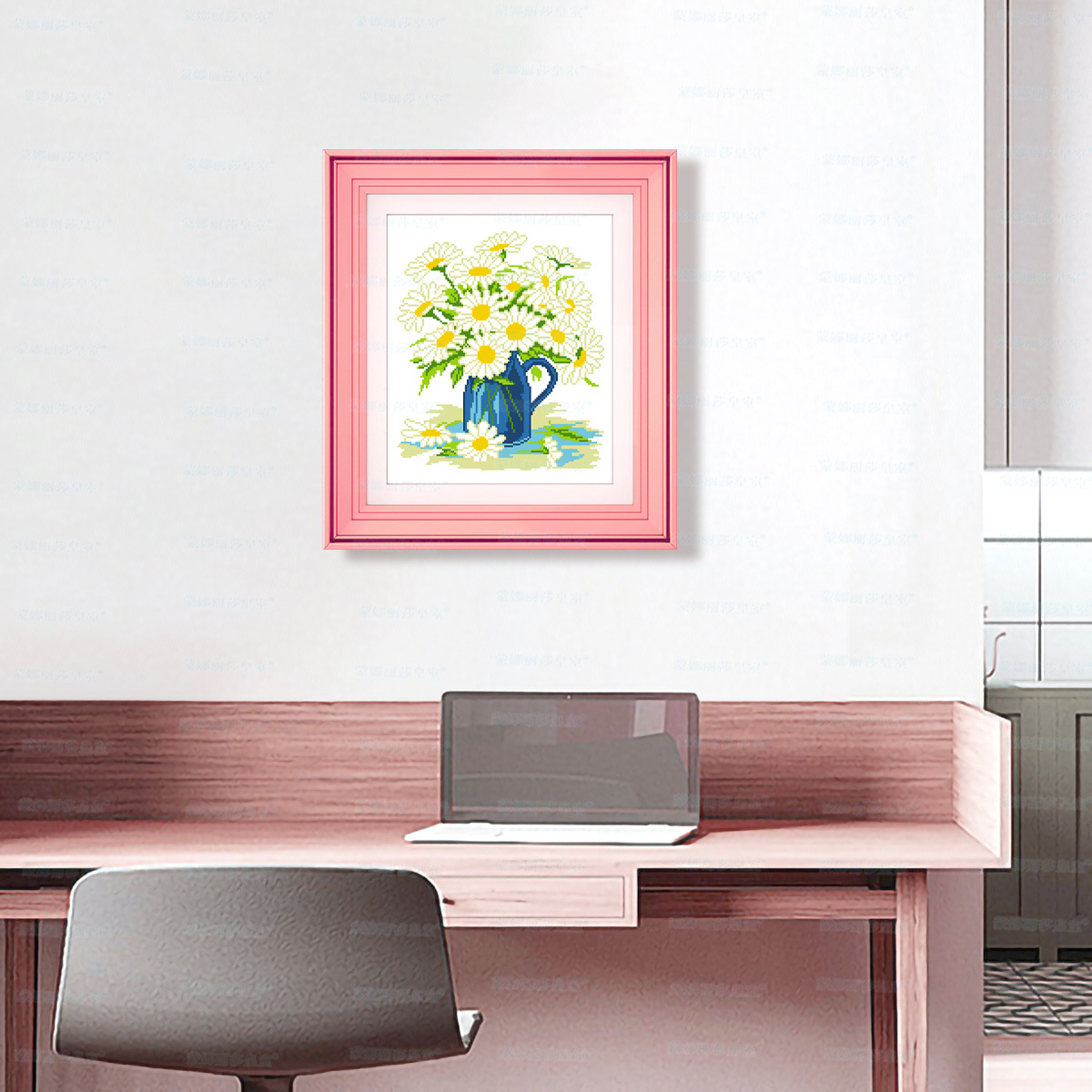 Mona Lisa rosa real de bordado cruzado margarita 2026 nuevo estilo simple sala de estar decoración floral hecha a mano image 1