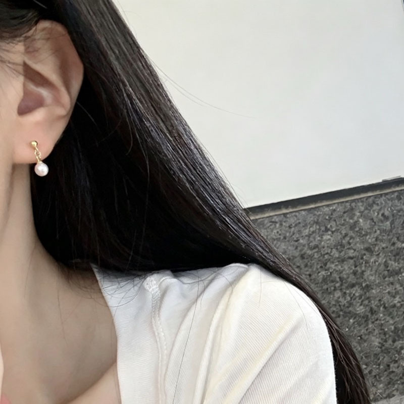 天然淡水珍珠耳钉女s925通体纯银轻奢高级感百搭水