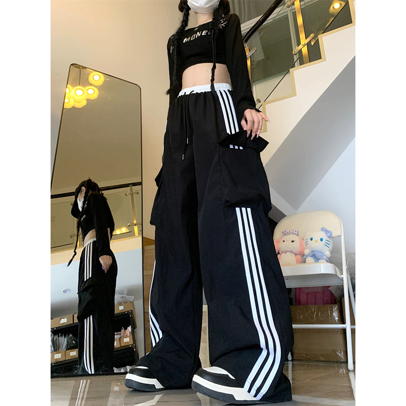Vintage American Style Hot Girl Cockwork Pants Women's Loose plus size Women's Casual Sports Pants Straight Leg Wide Leg Pants Spring and Autumn Pants Vintage American Style Hot Girl Cockwork Pants Women's Loose plus size Women's Casual Sports Pants Straight Leg Wide Leg Pants Spring and Autumn Pants