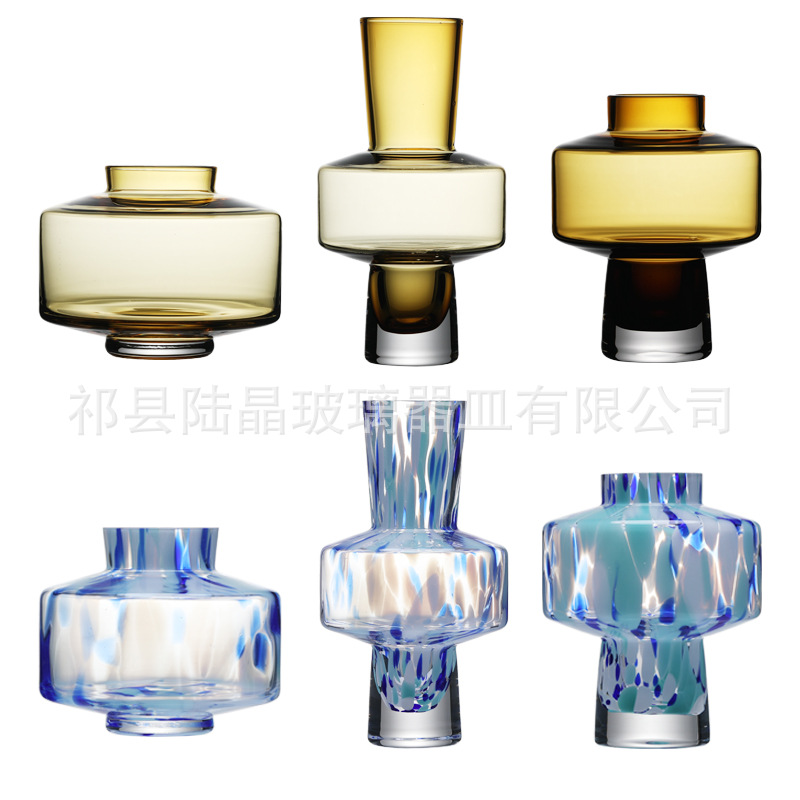 Lu Jing aromaterapia creativa pequeña flor titular estilo simple cristal florero decoración artesanal florero pequeño titular de la flor