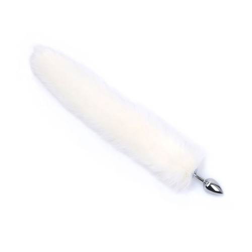 Simulated fur fox tail anal plug, artificial tail hair teasing adult products, back yard massage products
