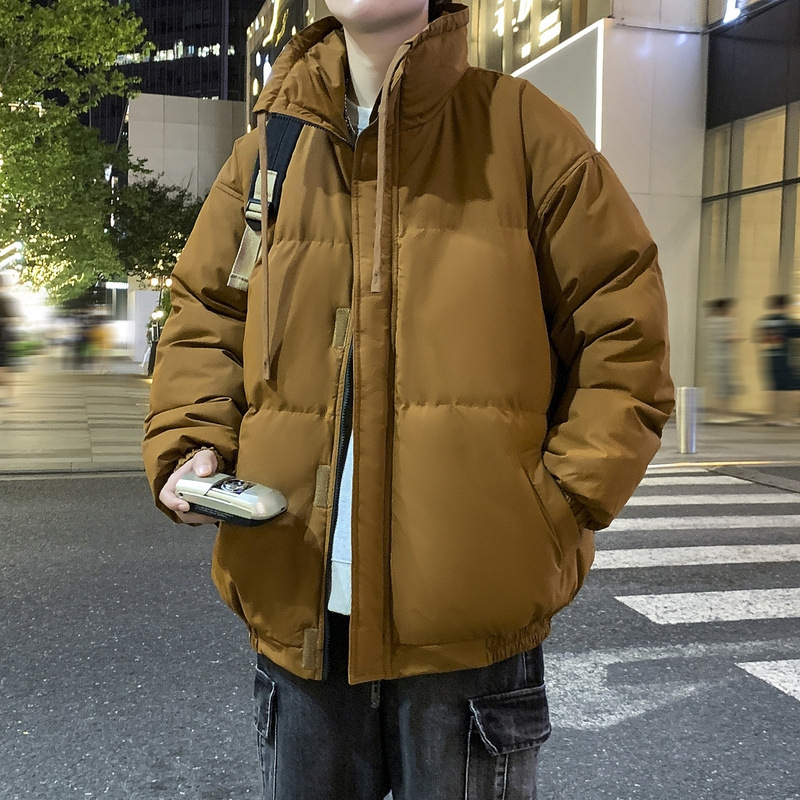 Unisex Padded Jacket With Stand-up Collar Warm Winter Coat_voghion.com