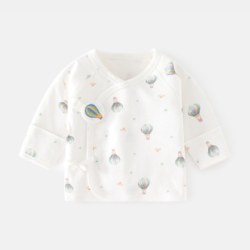 Newborn baby half-back inner clothes boneless pure cotton spring and autumn Velcro pajamas full moon monk clothes baby tops