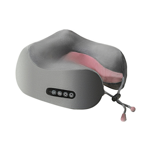 Neck Massager, Multi-functional Home C-shaped Massage Pillow, Portable Travel Electric Kneading and Heating Neck & Shoulder Massager