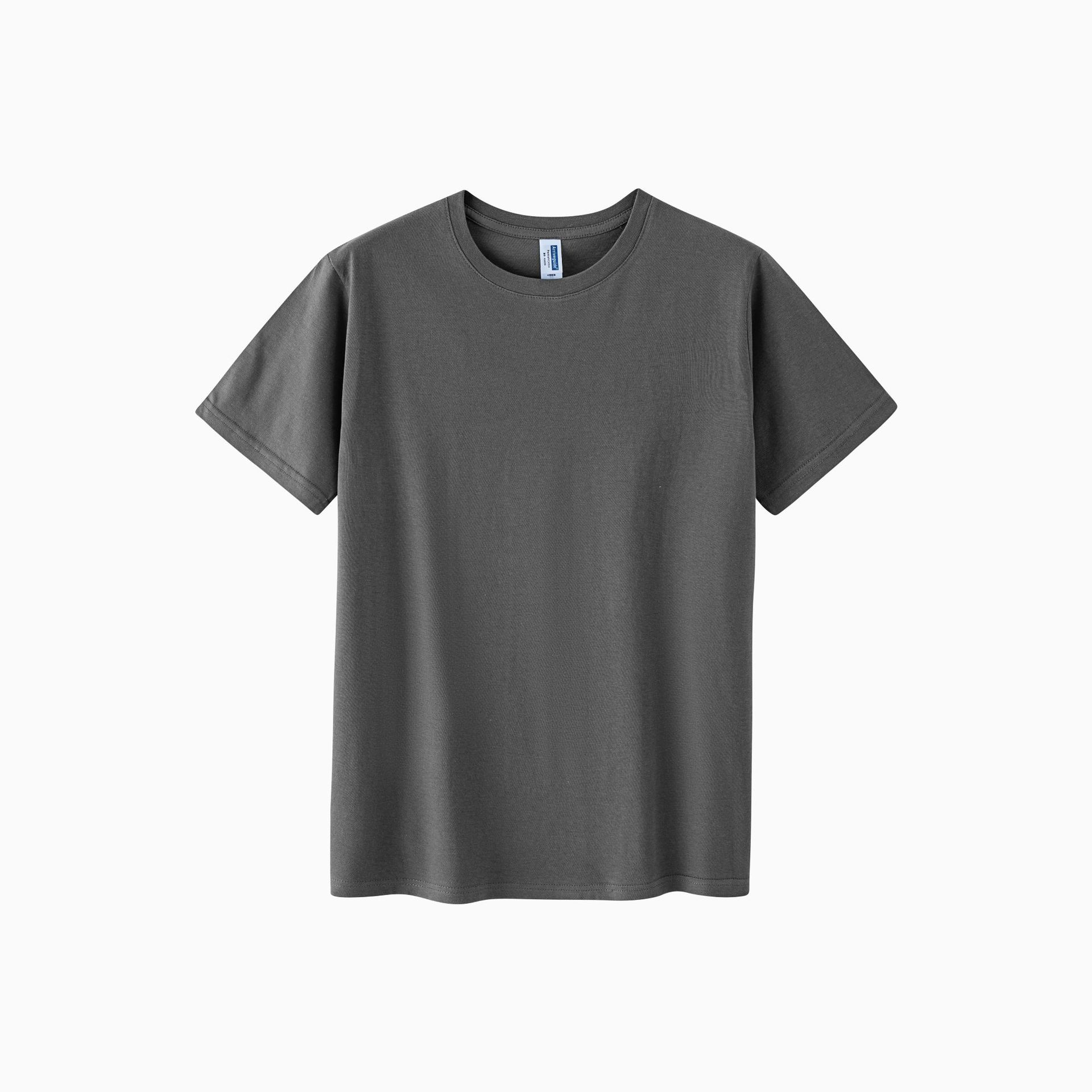 Camiseta de manga corta con cuello redondo de algodón peinado de 150g para hombre, marca de moda, holgada, sencilla, estampada y termoimpresa