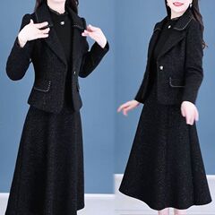 小西装连衣裙两件套女2025秋冬装时尚洋气修身显瘦套装女裙子