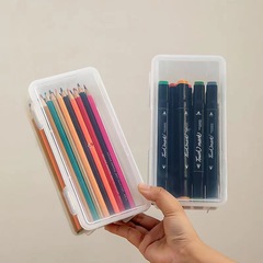 Pencil case transparent minimalist stackable large capacity student stationery box multi-functional sketch art brush storage box