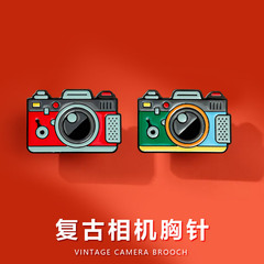 Cartoon Camera Brooch Retro Oil Metal Badge for Men and Women Clothing Bag Packaging Accessories Pin
