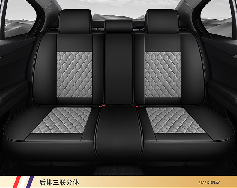 25 New Export Models Lingge Full Leather Fixed Lumbar Support Car Seat Cushion Four-Season Universal Seat Cushion Seat Cover Wholesale