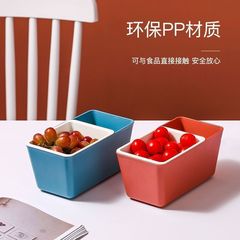 懒人嗑瓜子神器双层方形可沥水果盘家用糖果零食干果盘