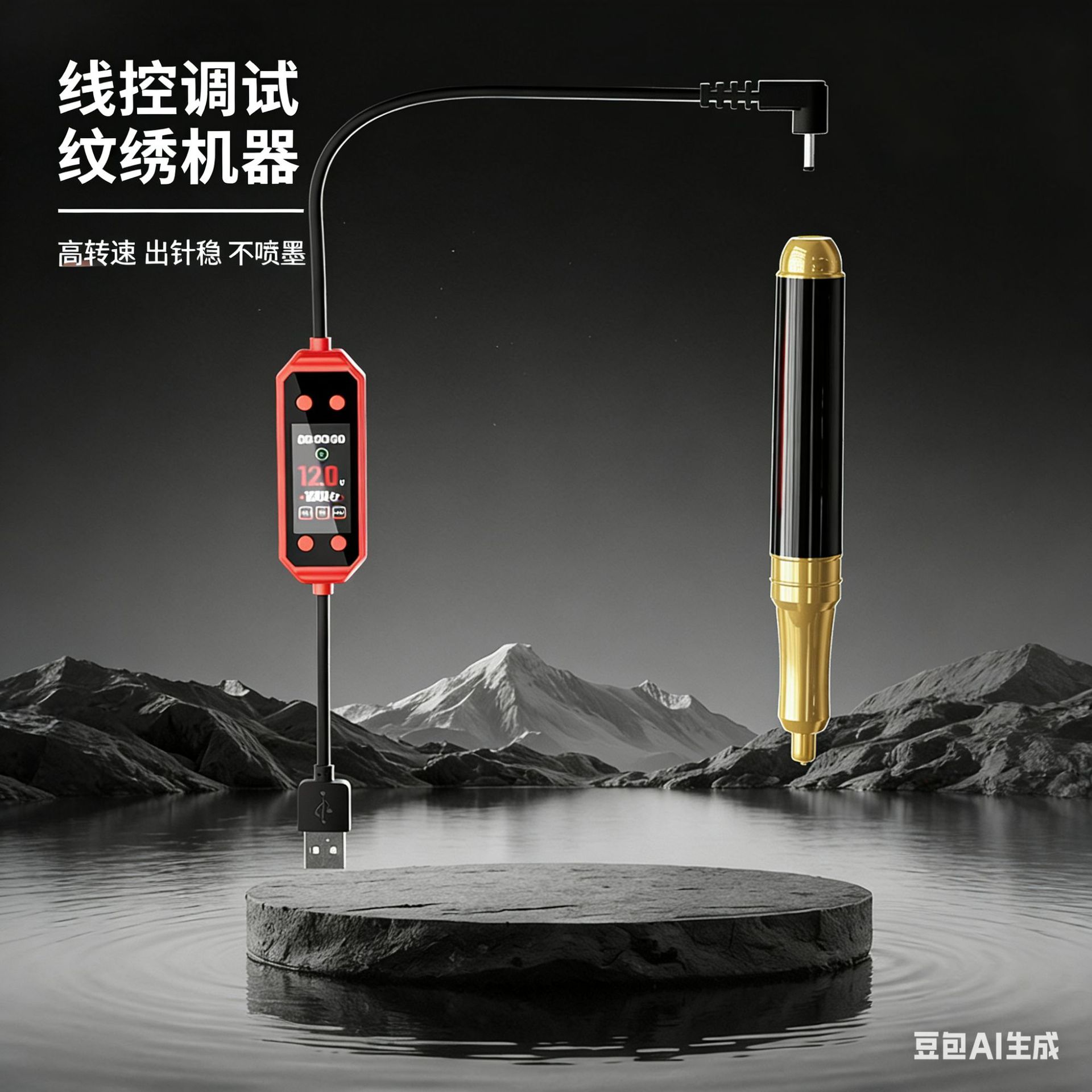 New model wire-controlled tattoo machine with high speed and stable needle output, no need for anesthesia, suitable for eyebrow, lip, and eyeliner tattooing, electric tattoo pen