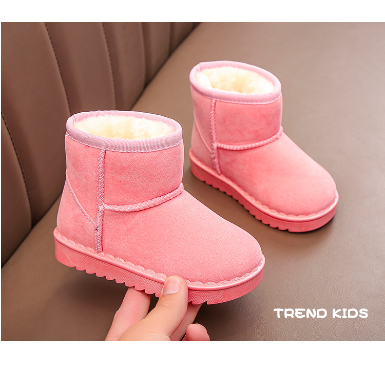 Doposci per bambini per ragazzi e ragazze nell'inverno 2023 nuovo set di stivaletti corti, scarpe in cotone scamosciato, isolamento in peluche_voghion.com