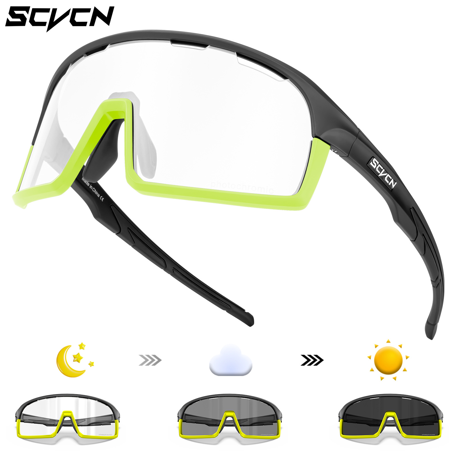 Gafas Fotocromáticas de Ciclismo TR90 Anti-viento para Bicicleta de Montaña