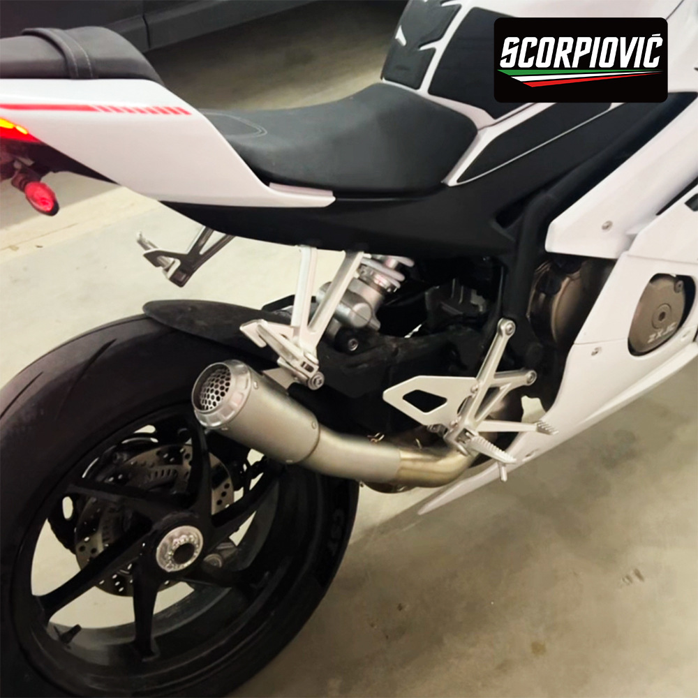 Motorcycle Exhaust Pipe Suitable for Zhang Xue 500Rr Stainless Steel Integrated Mid-Tail Muffler Original Interface