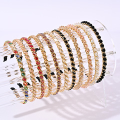 韓國時尚高級感水晶發箍女百搭水鑽簡約水晶日系甜美細邊頭箍髮飾