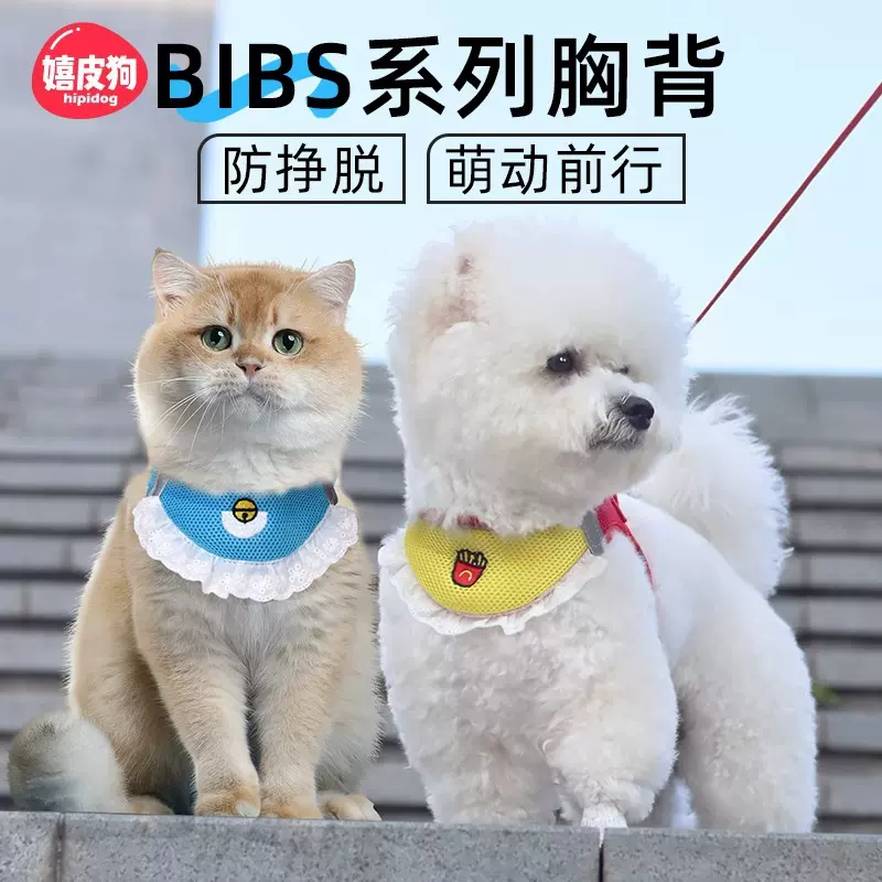 网红爆款口水巾狗狗胸背牵引绳猫咪遛猫绳狗绳子防挣脱宠物牵引绳