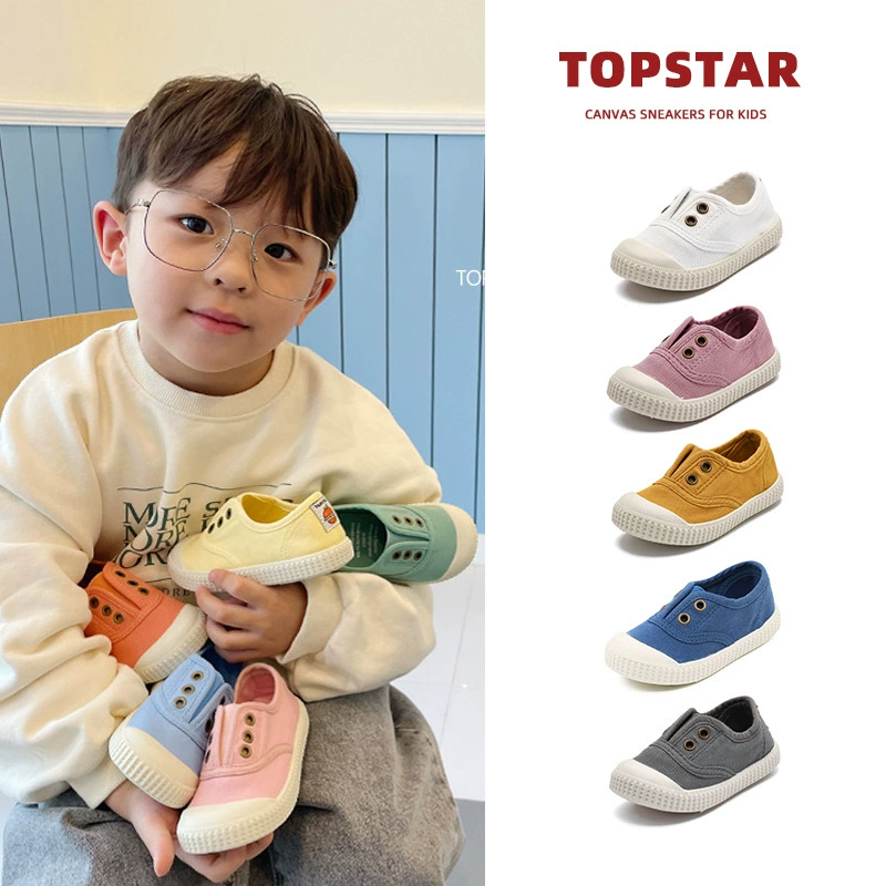 Корейские конфетные детские брезентовые туфли весной и осенью