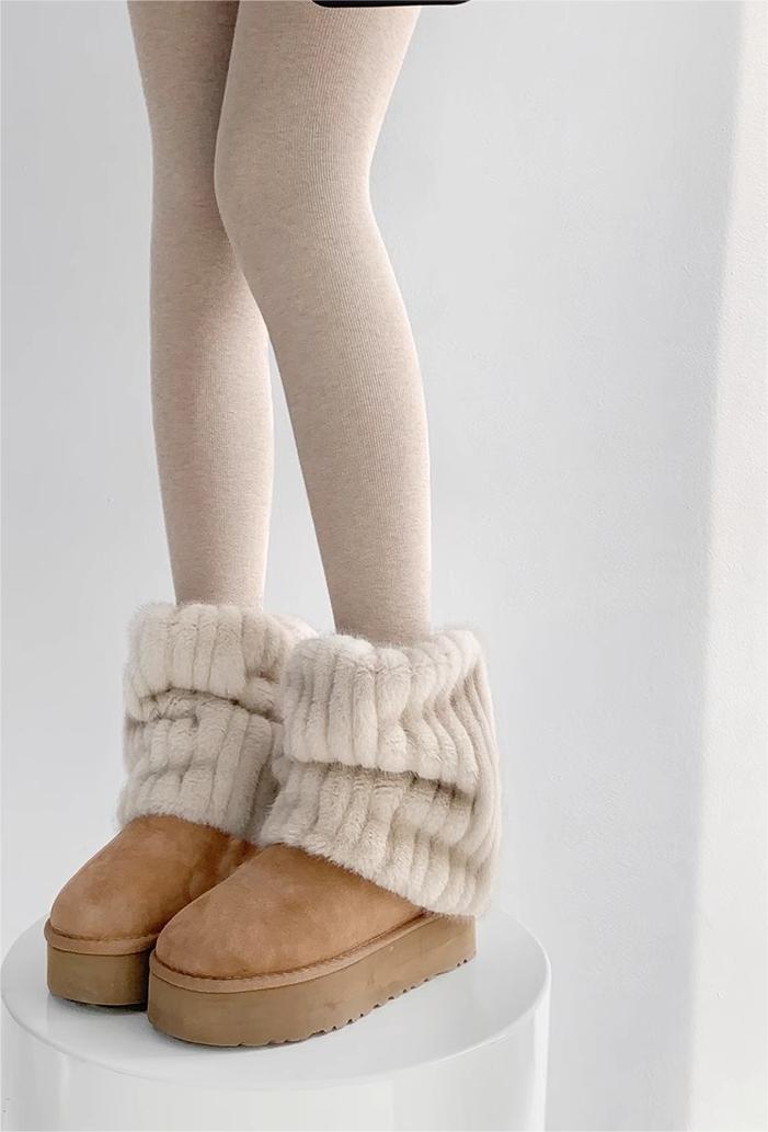 Scaldamuscoli autunnali e invernali, stivali da neve, calzini Y2k, calzini caldi in pelliccia, coprigambe in pelo spesso, calzini caldi in pelliccia sintetica per ragazze sexy_voghion.com