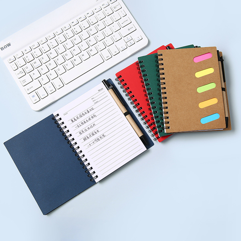 Cuaderno de bobina de papel kraft personalizado cuaderno desmontable pegatinas pastillas libro de papelería transfronteriza al por mayor