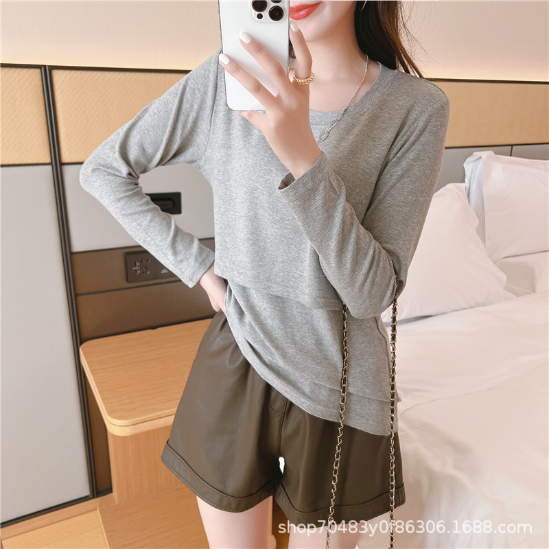 春秋用長袖アウター、産後ママ用授乳服、産褥服、授乳服タイプ9238|undefined