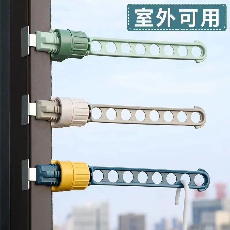 Window frame drying rack folding drying rack balcony drying and shrinking drying clothes window frame drying rack scallion buckle free punching