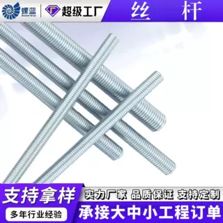 定制镀锌丝杆通丝全螺纹螺杆牙条1m2m3m丝杆镀锌丝杠螺纹杆跨境
