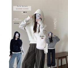春秋季短款套头连帽卫衣女2025新款爆款时尚洋气独特漂亮上衣跨境