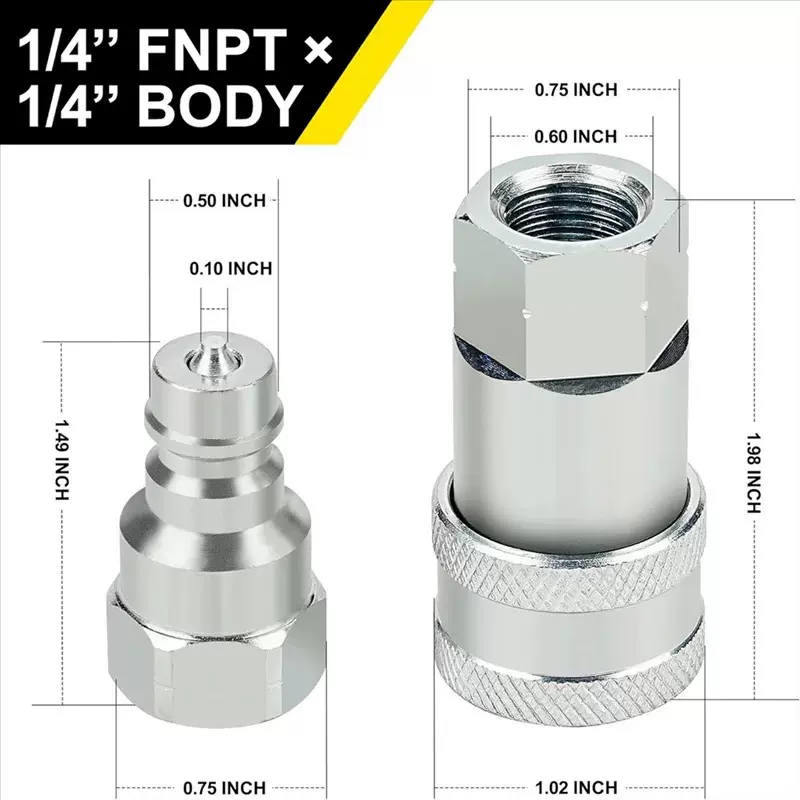 跨境带防尘套液压快速接头ISOA螺纹NPT接头快速释放管道机器连接