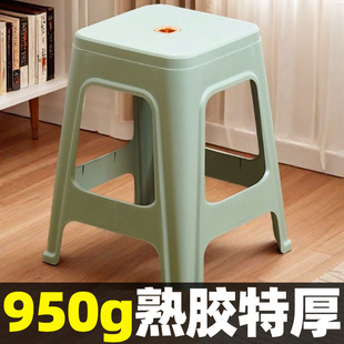 Thickened Plastic Stools for Adults, Suitable for Home Use in Living Rooms and Dining Rooms, Tea Table Benches, Non-Slip High Stools, Square Stools, Dining Table Chairs