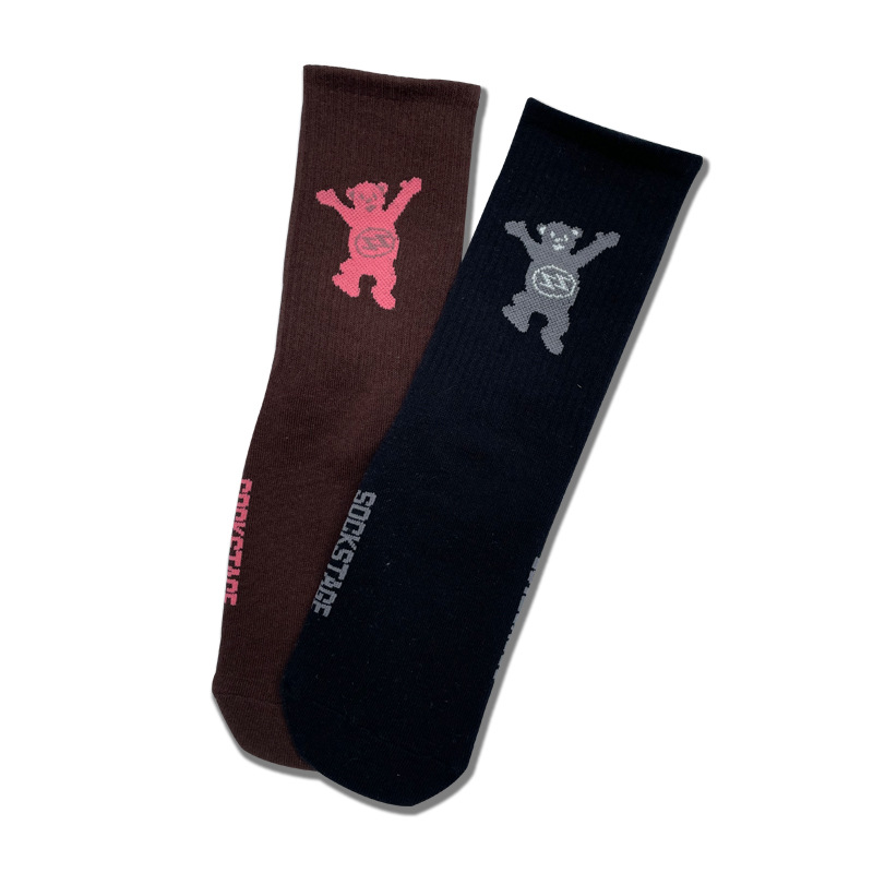 Unisex Casual Letter Bear Cotton Crew Socks A Pair display picture 2