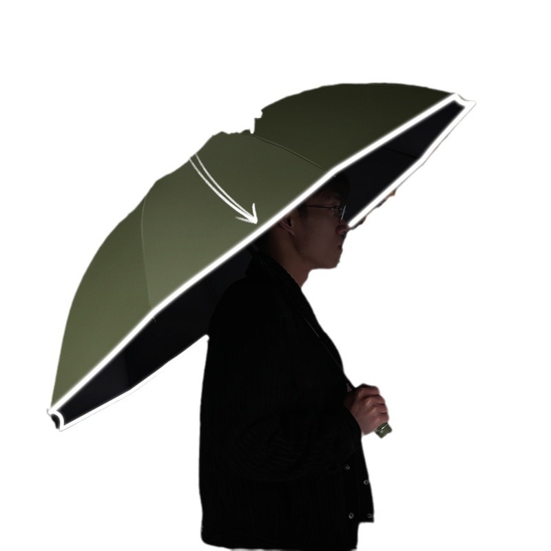 Paraguas completamente automático plegable inverso lluvia lluvia doble linterna LED publicidad protección solar cubierta sombrilla personalizada al por mayor