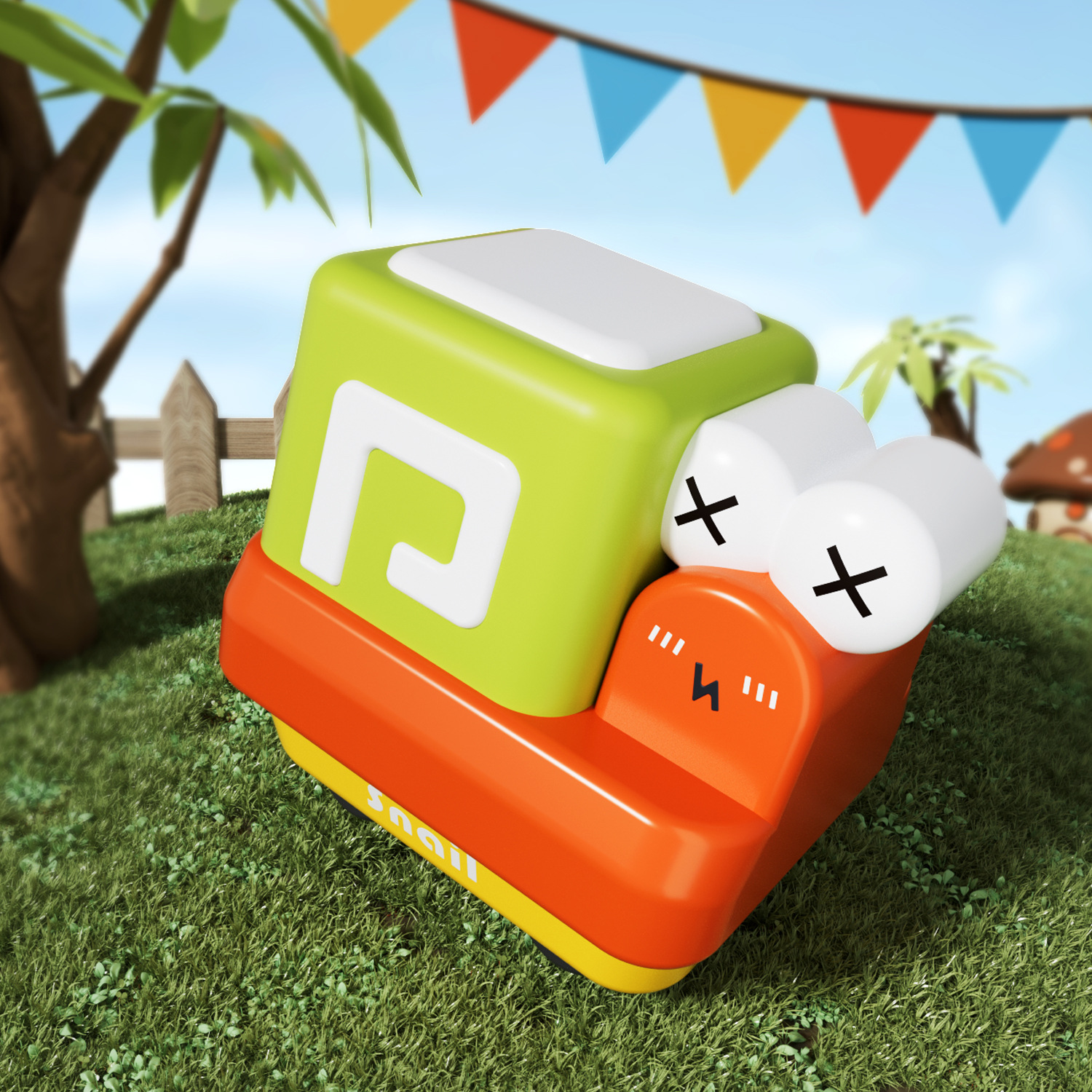 기하학적 달팽이(녹색)