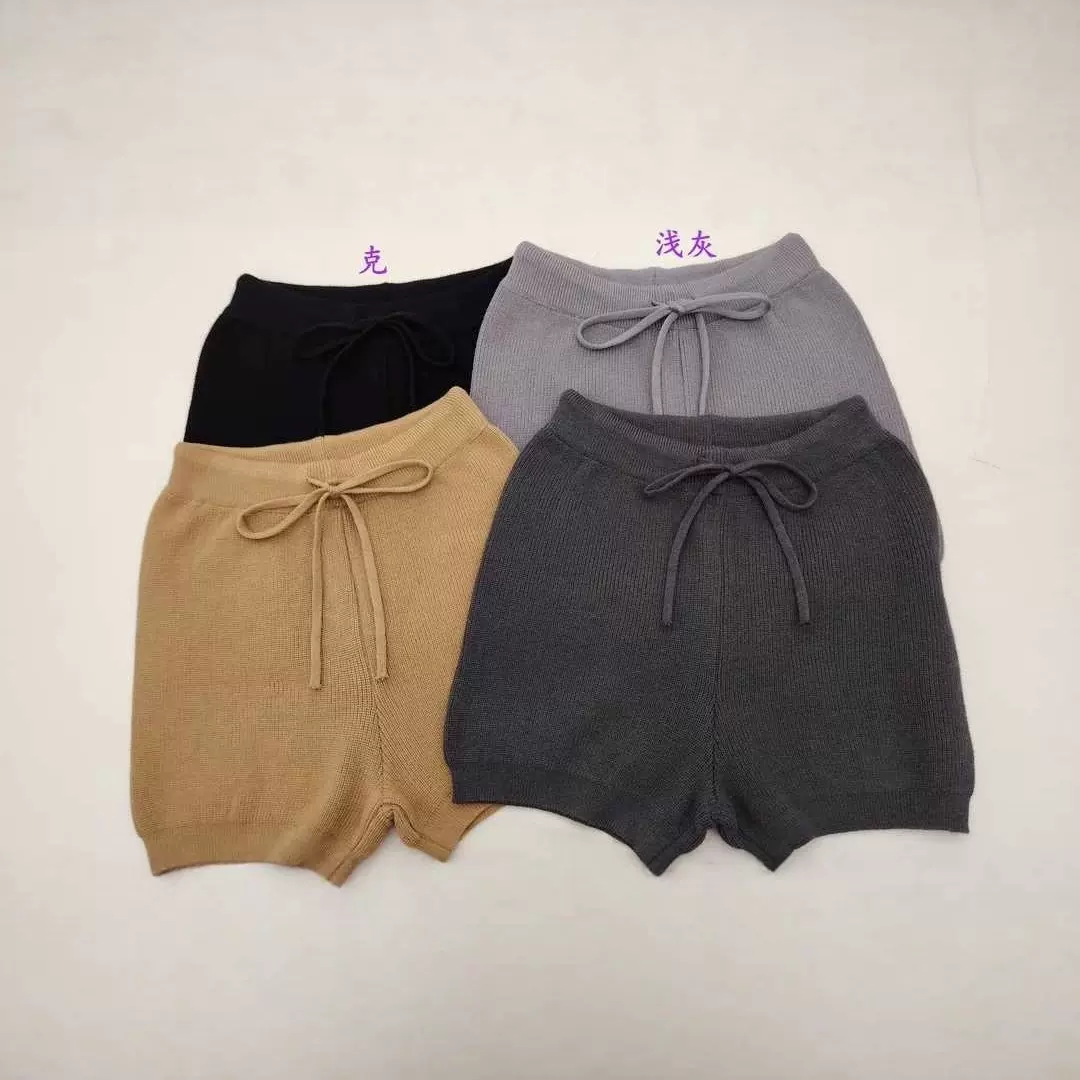2025秋冬季新款纯色女包芯纱针织短裤简约百搭舒适软糯亲肤松紧腰