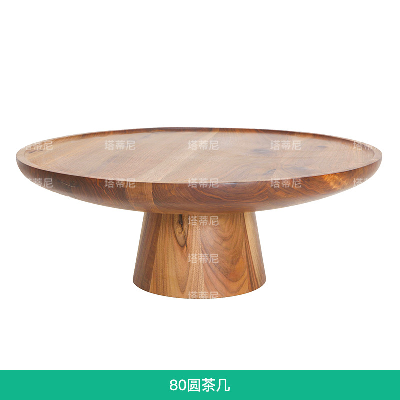 Mesa de té de madera sólida al aire libre Hotel Villa patio impermeable muebles de protección solar Jardín al aire libre Teca anticorrosión mesa de té redonda image 8