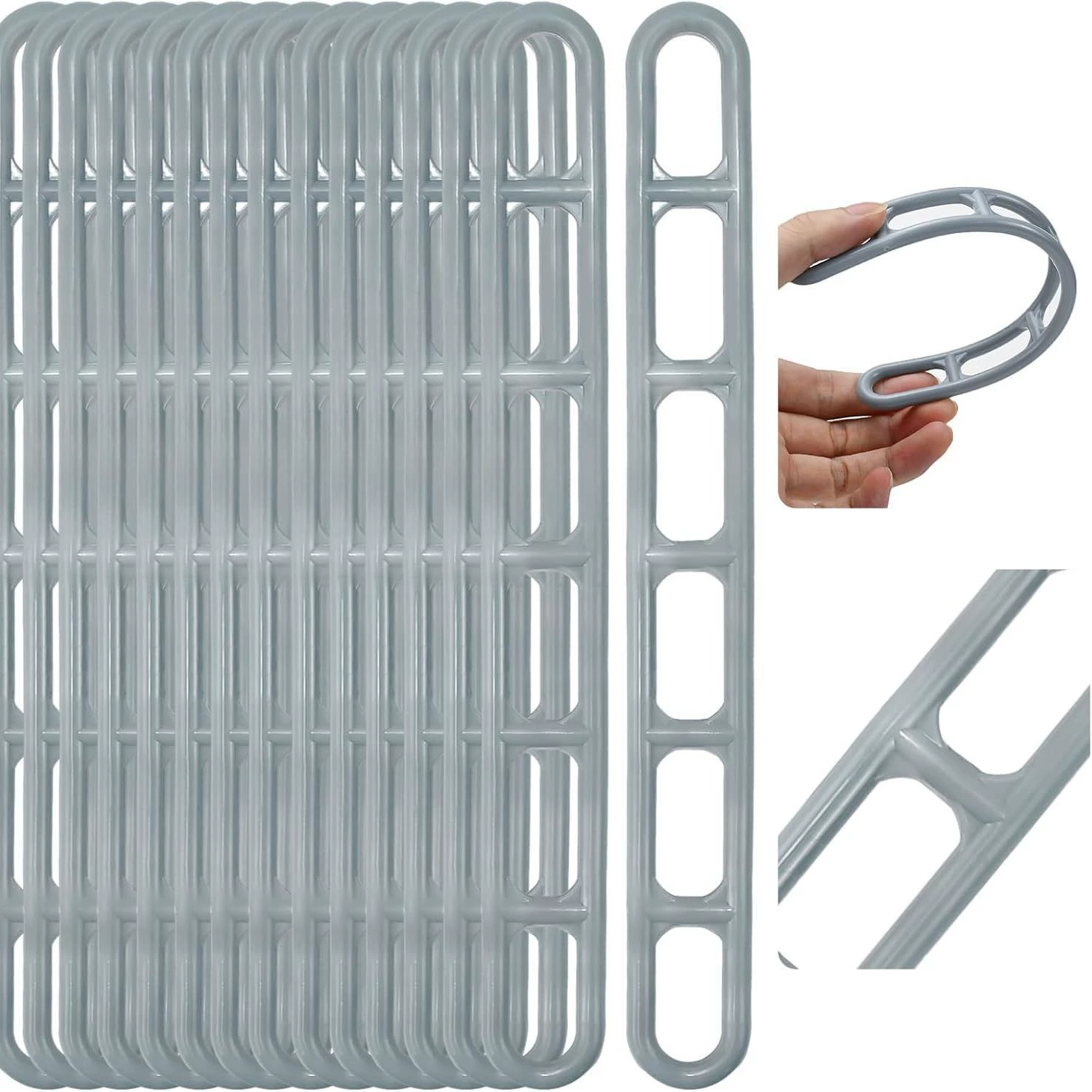 25 пластиковых растягивающихся элементов, растягивающиеся элементы с 6 отверстиями для маркиз серый/черный YQ