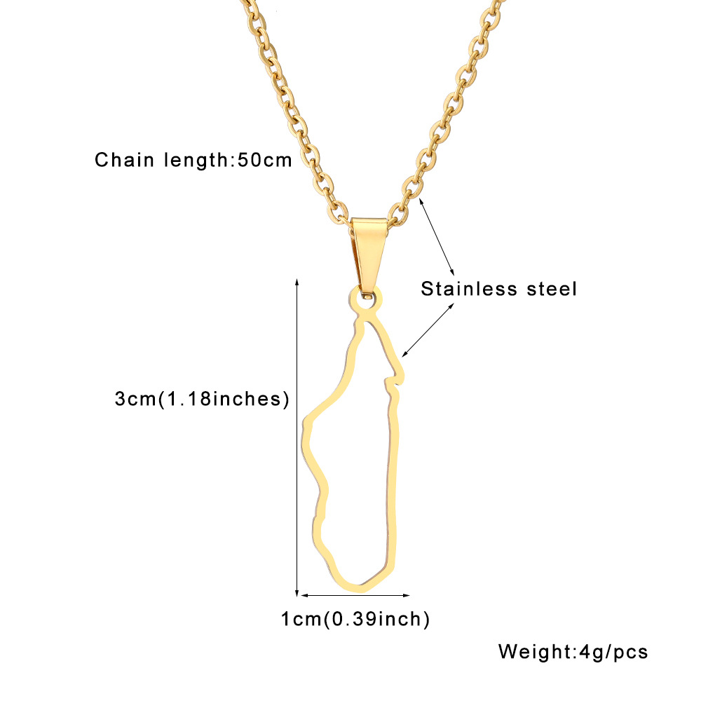 Stainless Steel 18K Gold Plated Ethnic Style Simple Style Plating Hollow Out Map None Pendant Necklace Long Necklace display picture 2