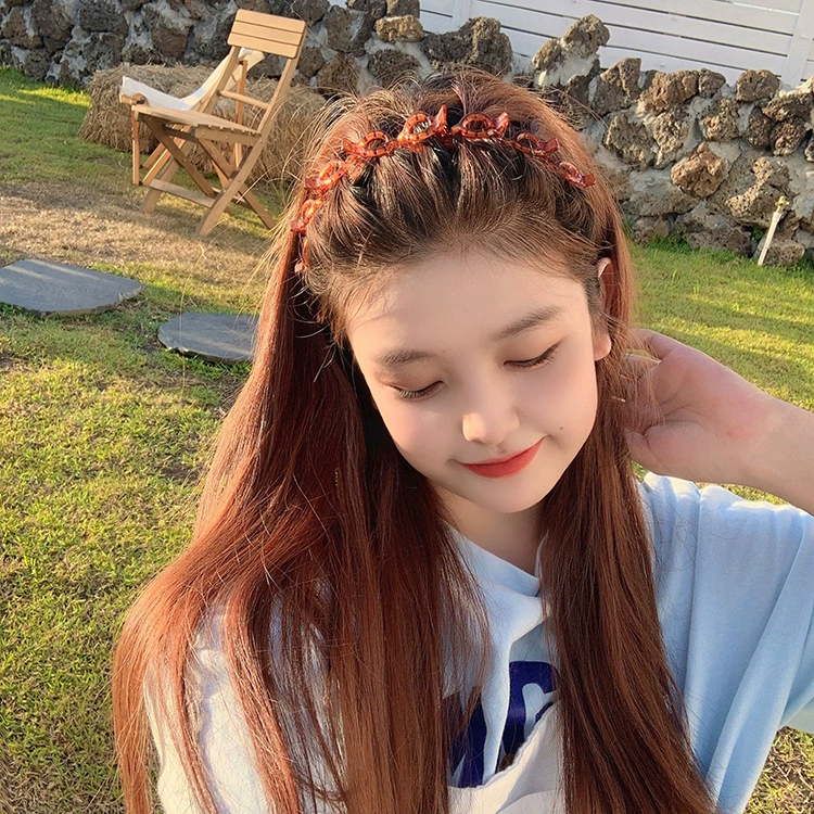 Сломанные волосы артефакт шпилька дрожит в том же стиле многослойная полая тканая повязка для волос сетка Красная фиксированная челка заколка для волос