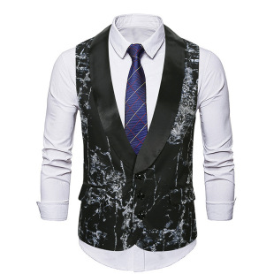 Silk Figure 2024 new business shades collar single-breasted men's vest Amazon foreign trade cross-border men's clothing